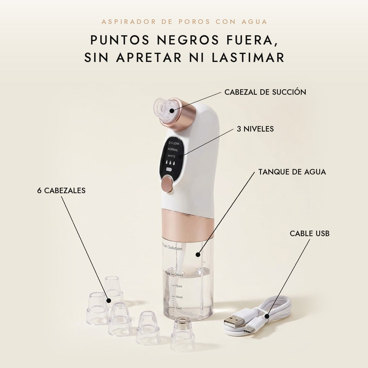Aspirador de Poros con Agua y Microburbujas