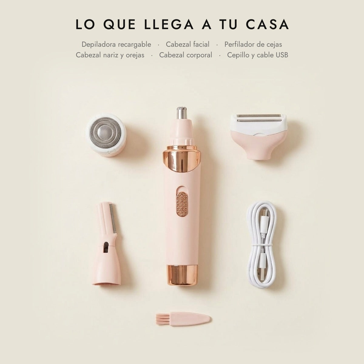 Depiladora Facial y Corporal 4 en 1 Recargable