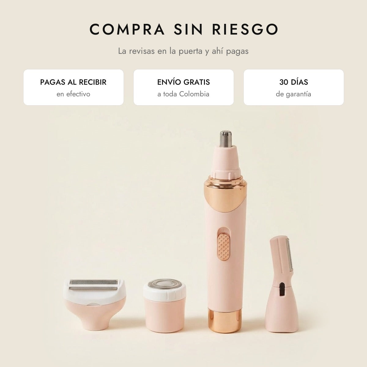 Depiladora Facial y Corporal 4 en 1 Recargable