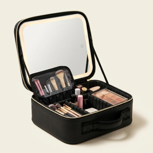 Cosmetiquera con Espejo y Luz LED