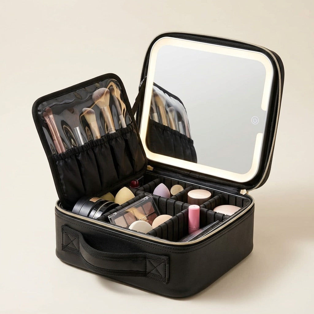 Cosmetiquera con Espejo y Luz LED